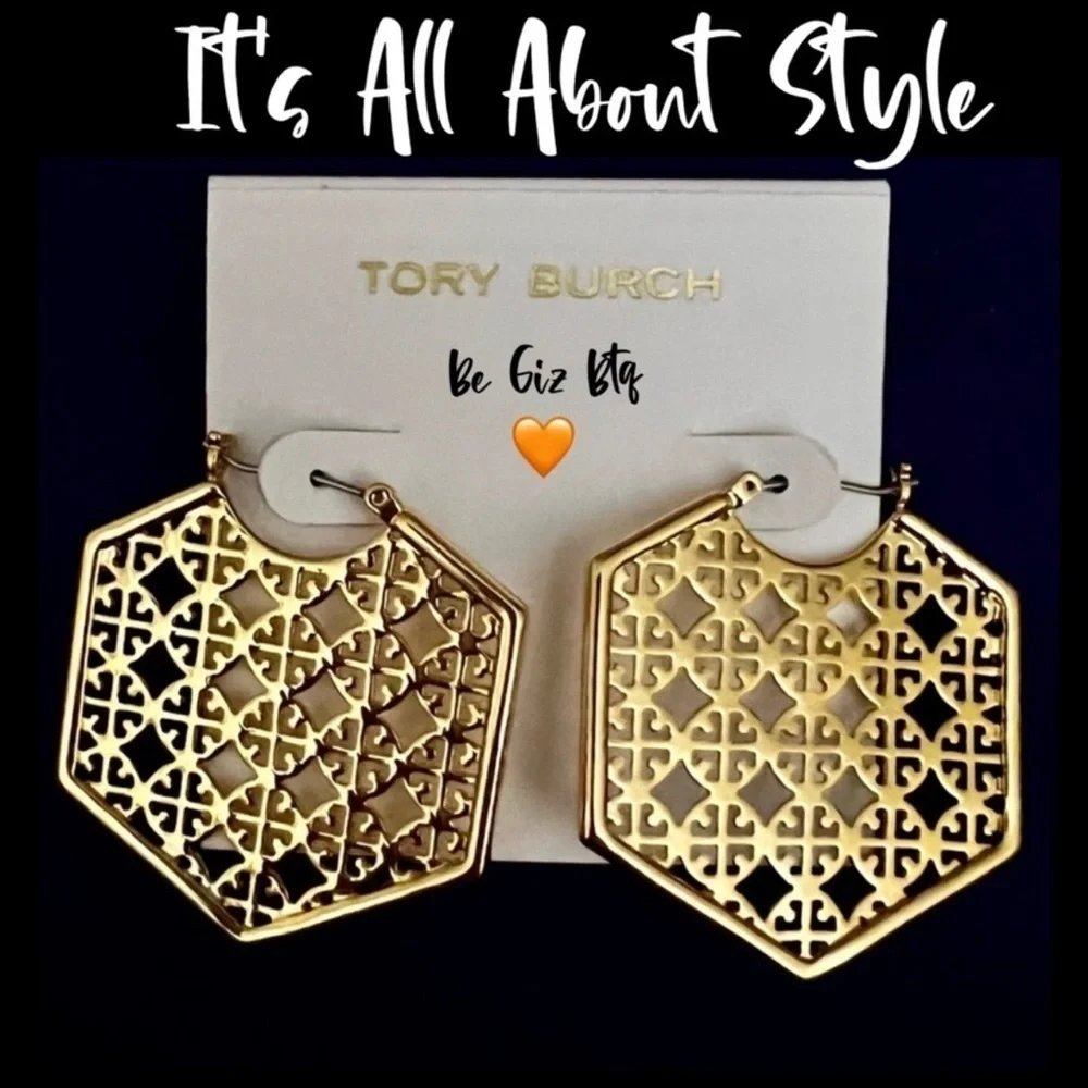 🆕 Tory Burch Authentic Hexagon Earrings At Awesome Prices To Buy Now & Save